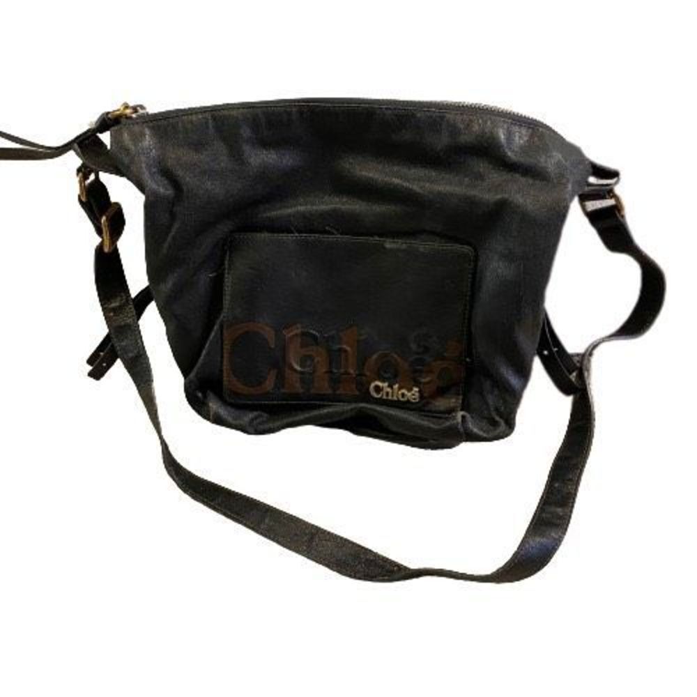 Authentic Chloe Black Leather Shoulder Bag / Purse **Flaws**